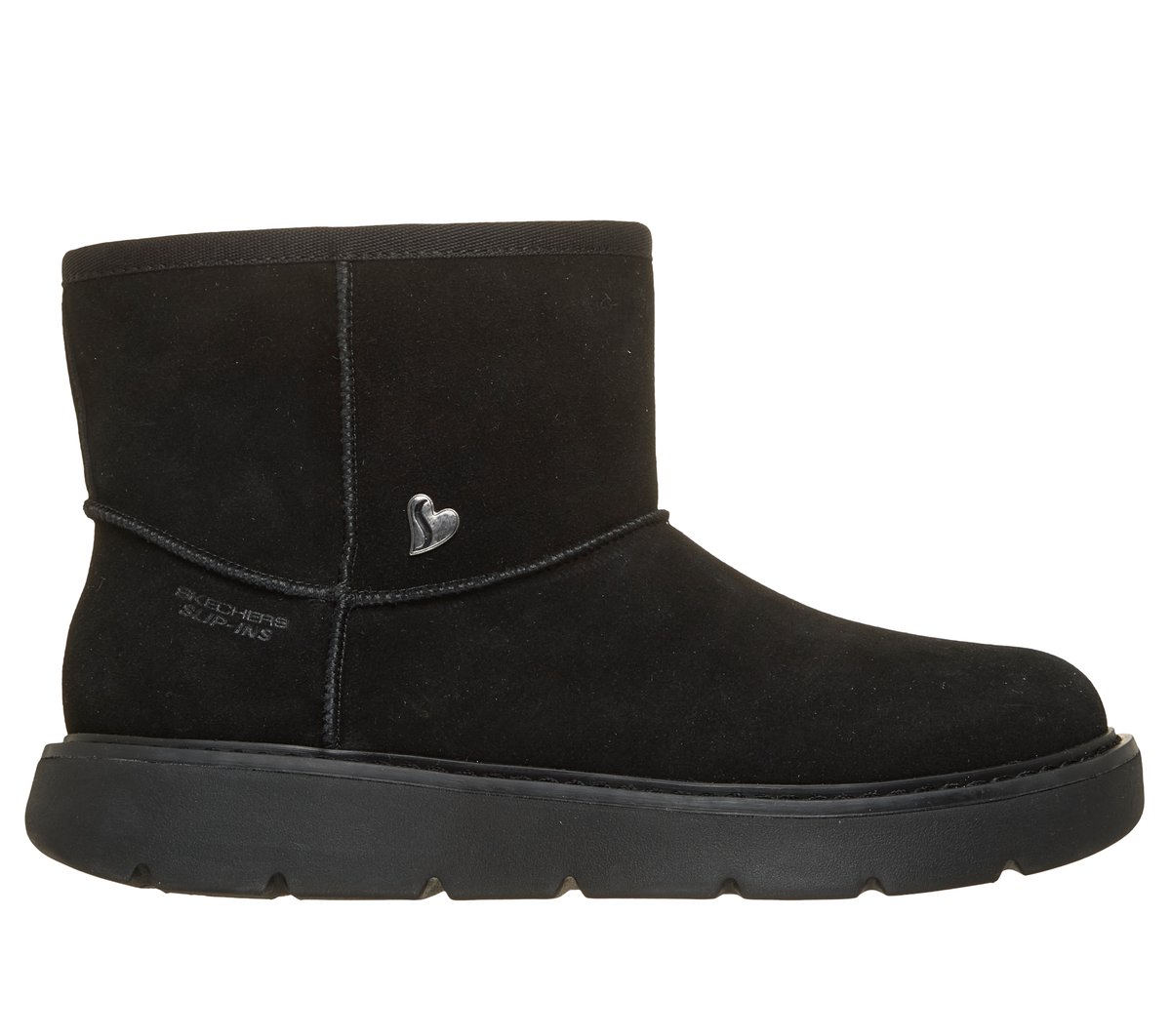 Skechers Skechers Women's Slip-ins: Keepsakes Cosy - Cosy Shorty Boots in Black, Size 6 | Leather/Metal/Textile