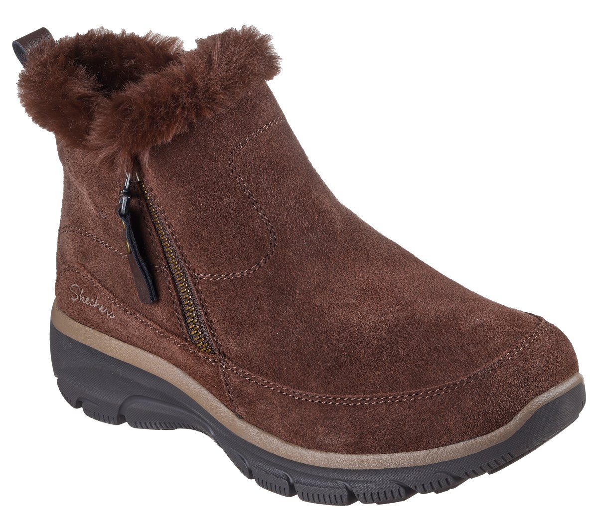 Botas Skechers Arch Fit Lasso - My Carretera Mujer Chocolate | Soporte Arco Podológico | Resistente Agua