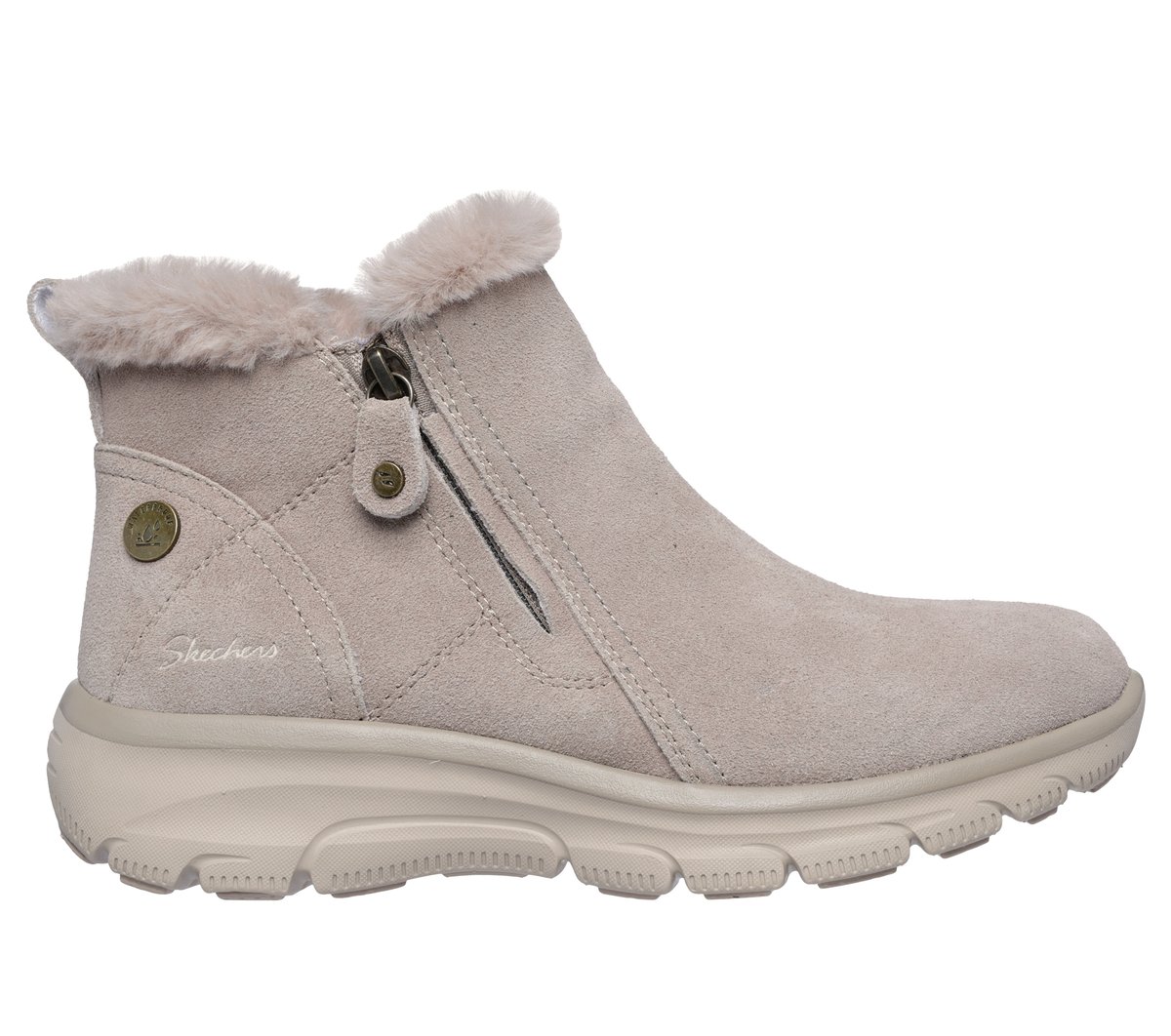 Skechers Waterproof Relaxed Fit: Easy Going - High Zip 2 en Taupe, talla 39