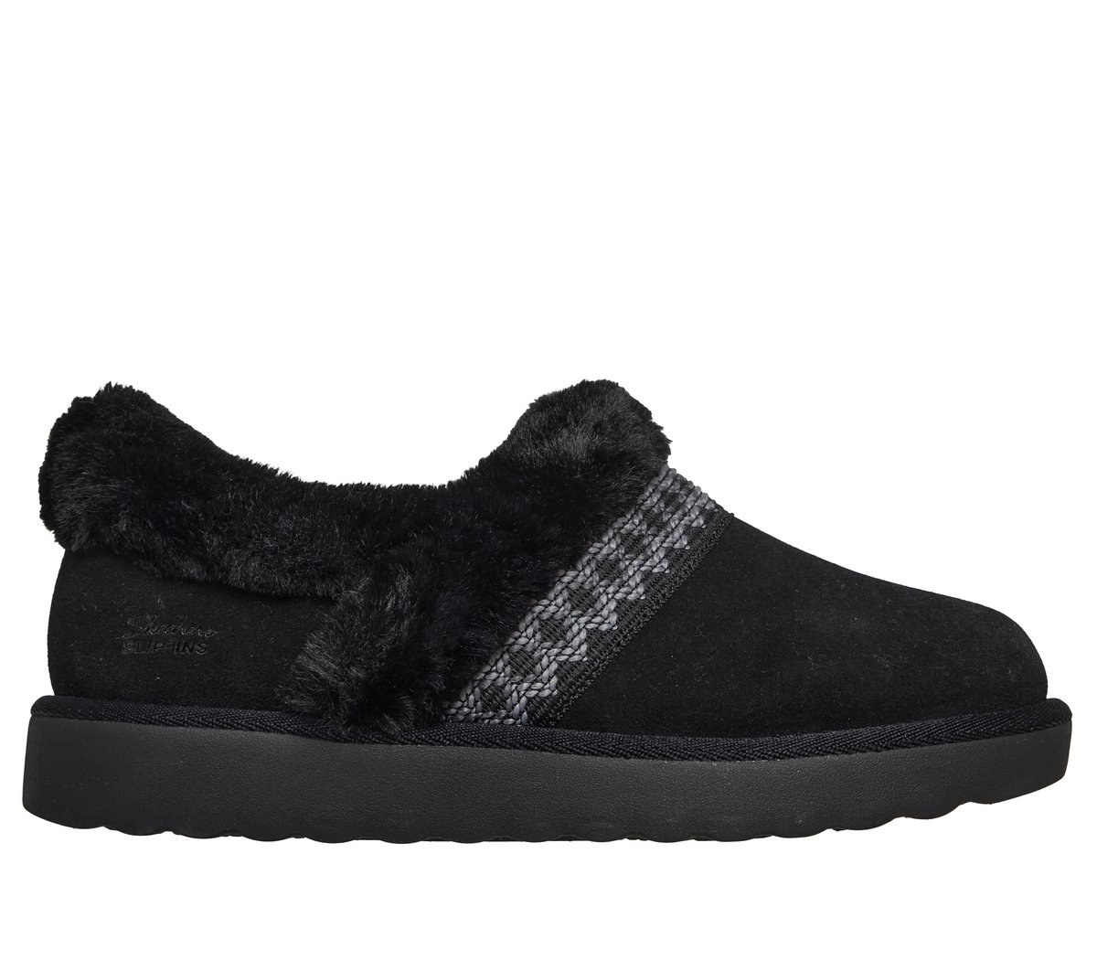Skechers Women's Slip-ins Relaxed Fit: Cozy Chateau - Soft Lounge Slipper | Size 10.0 | Black | Leather