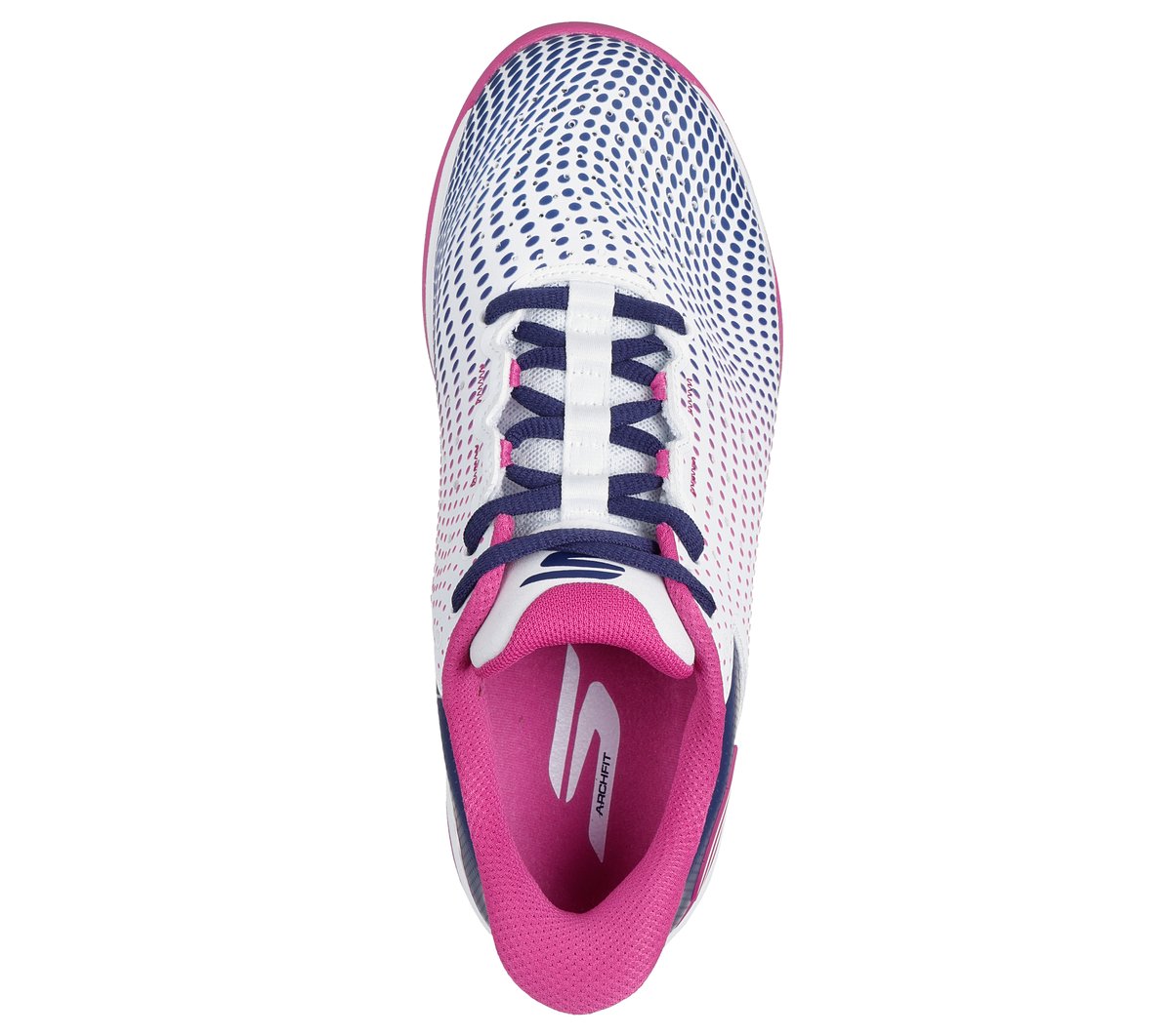 Skechers Slip-ins Relaxed Fit: Viper Court Reload Moyen Width en Blanc/Bleu Marine, Vegan, Lavable en machine , Arch Fit