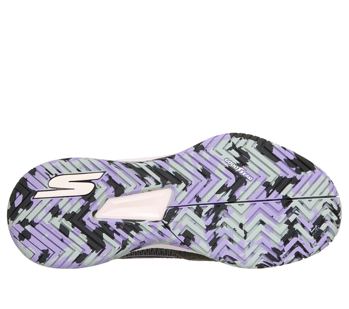 Skechers Viper Court Pro 2.0 Moyen Width en Noir/Lavande, Arch Fit