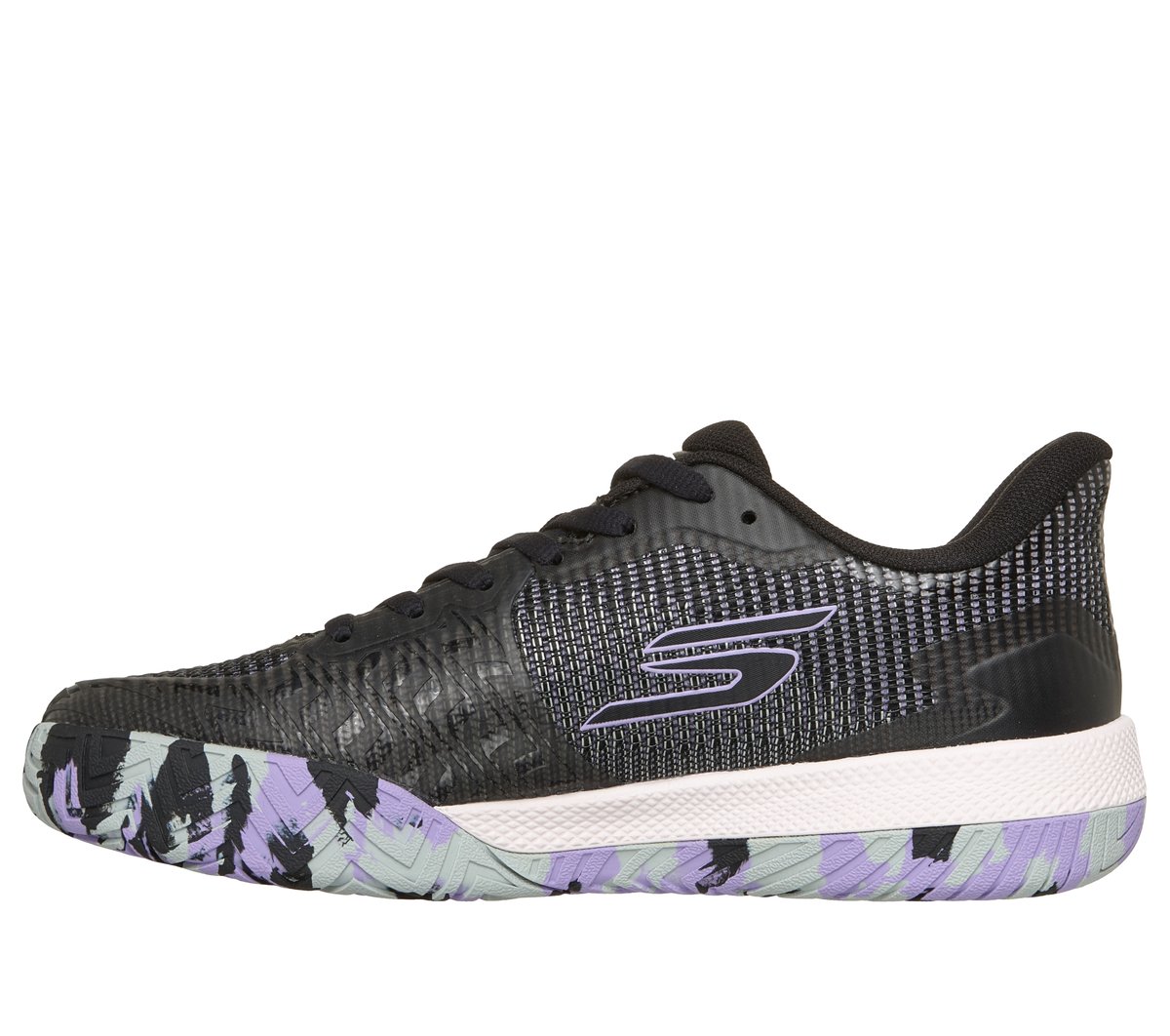 Skechers Viper Court Pro 2.0 Moyen Width en Noir/Lavande, Arch Fit
