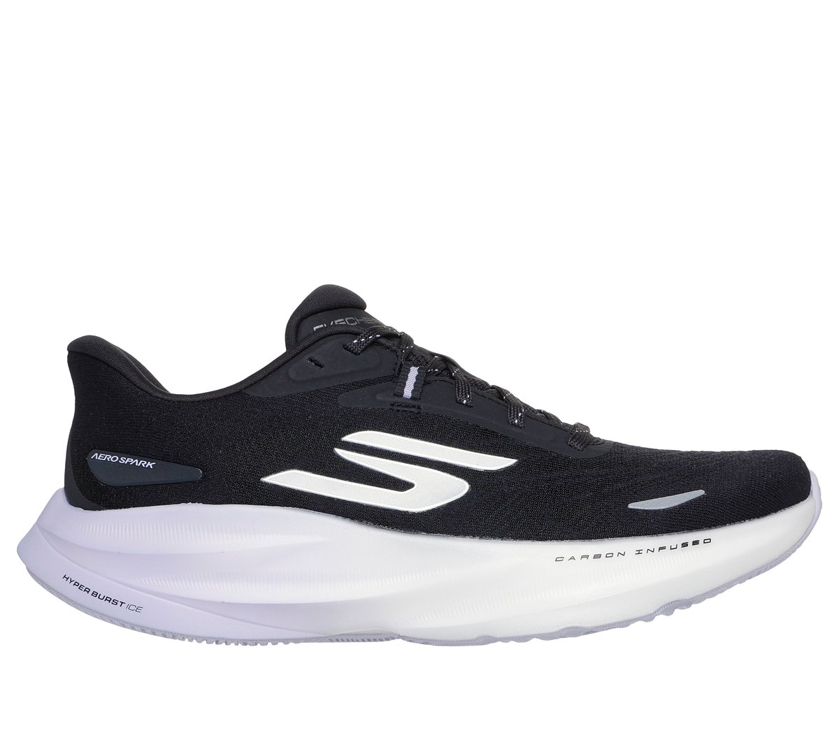 Skechers Aero Spark en Negro/Morado, talla 36.5, Vegan
