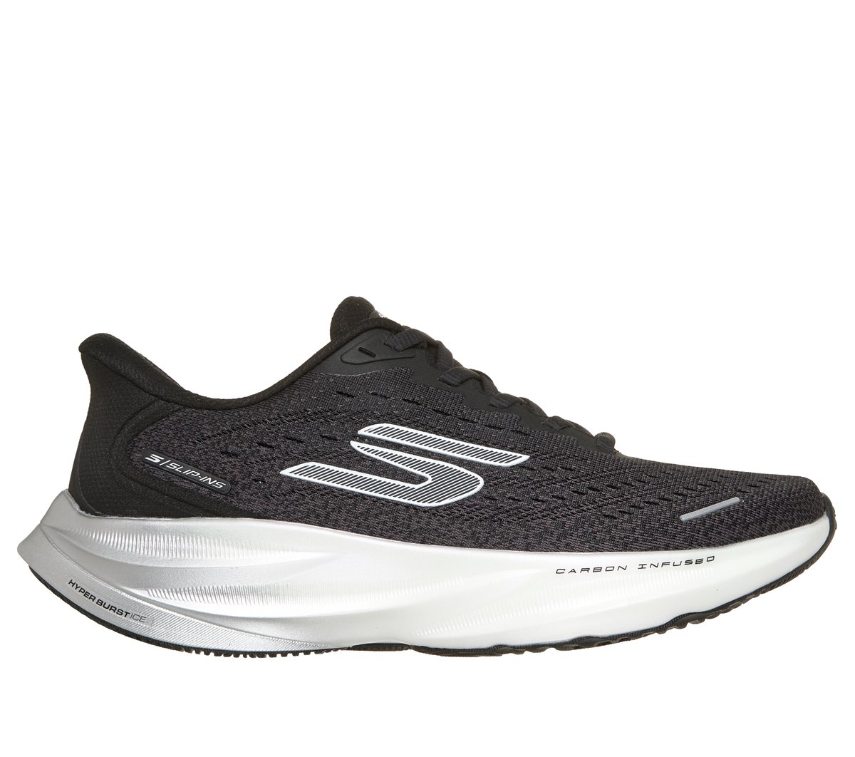 Skechers Slip-ins: Aero Spark en Negro/Plata, talla 35, Vegan