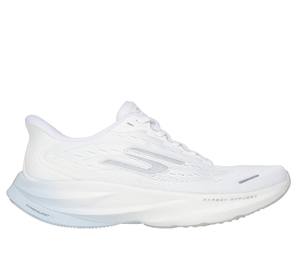Skechers Slip-ins: Aero Spark en Blanco/Plata, talla 37, Vegan