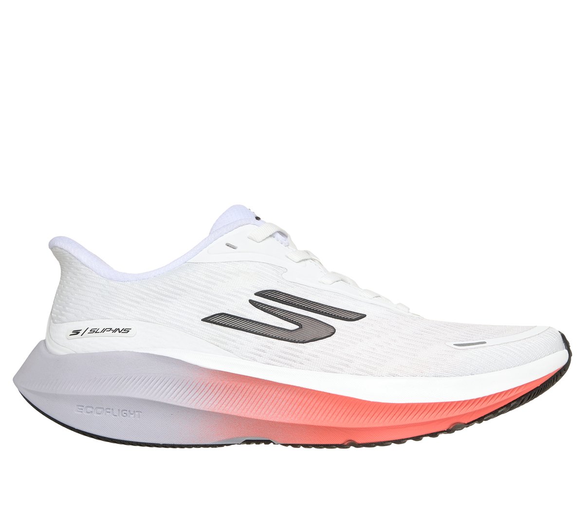 Skechers Women's White,Coral,Lavender Slip-Ins: Aero Pulse Sneaker In White/Coral/Lavender, Size 6.5 | Textile/Synthetic, Vegan, Machine Washable Arch Fit