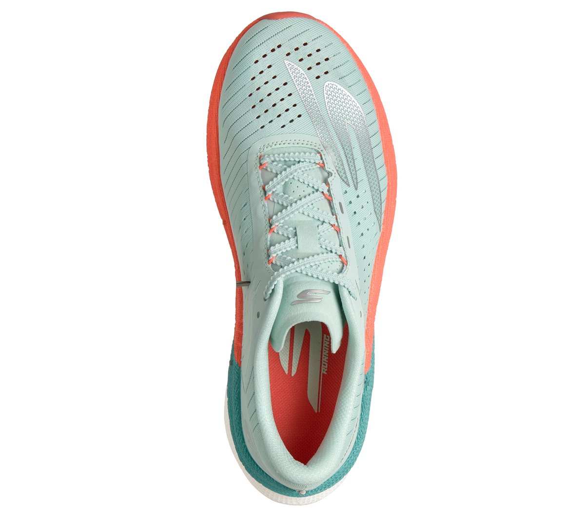 Skechers Aero Razor Moyen Width en Turquoise/Corail, Vegan, Lavable en machine , Arch Fit, Hyper Burst