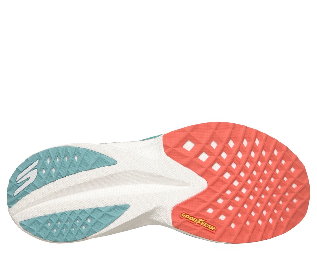 Skechers Aero Razor Moyen Width en Turquoise/Corail, Vegan, Lavable en machine , Arch Fit, Hyper Burst