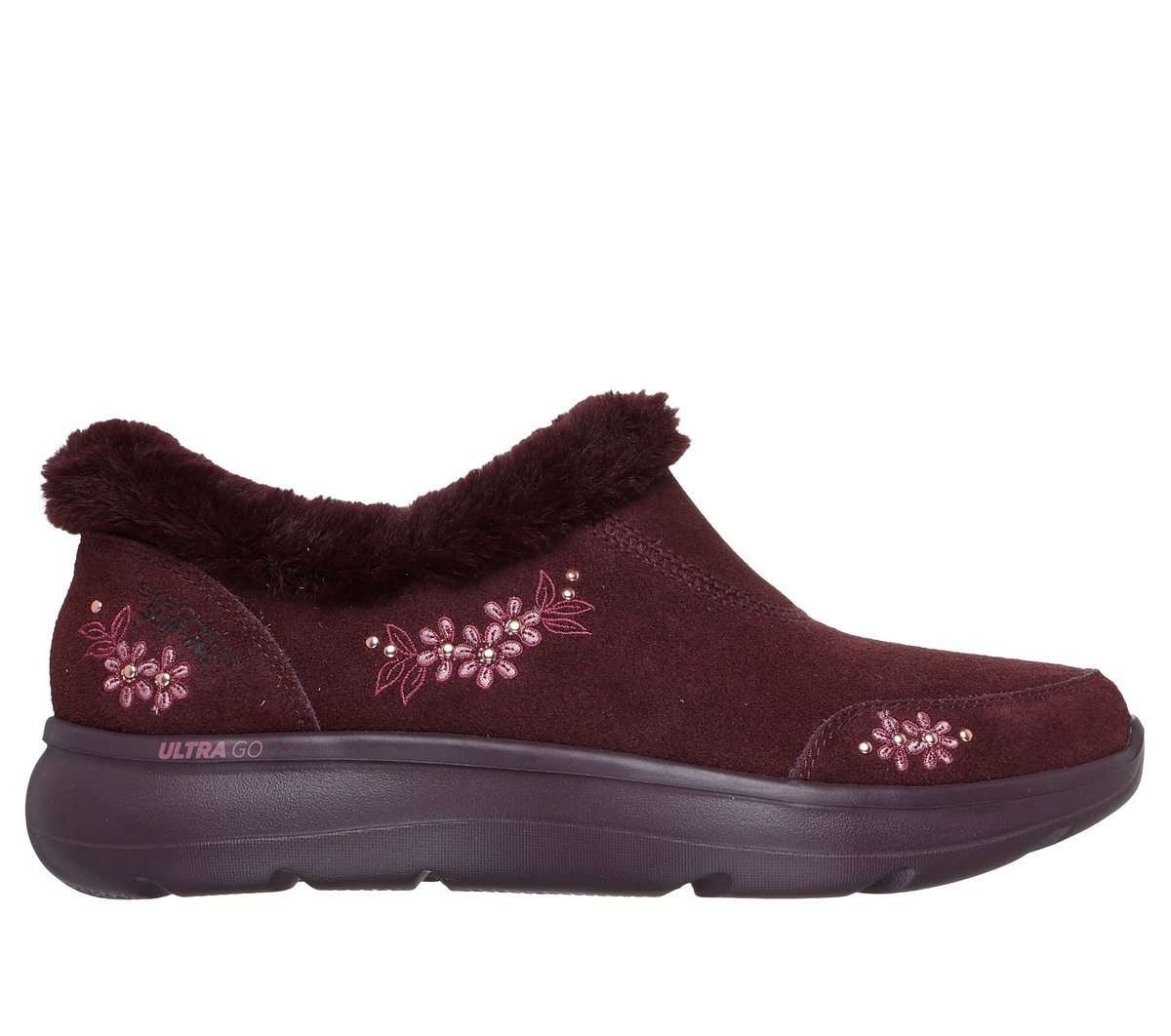 Skechers Women's Slip-ins: On-The-GO Encore - Elle Loafer Shoes | Size 11.0 | Burgundy | Leather/Metal