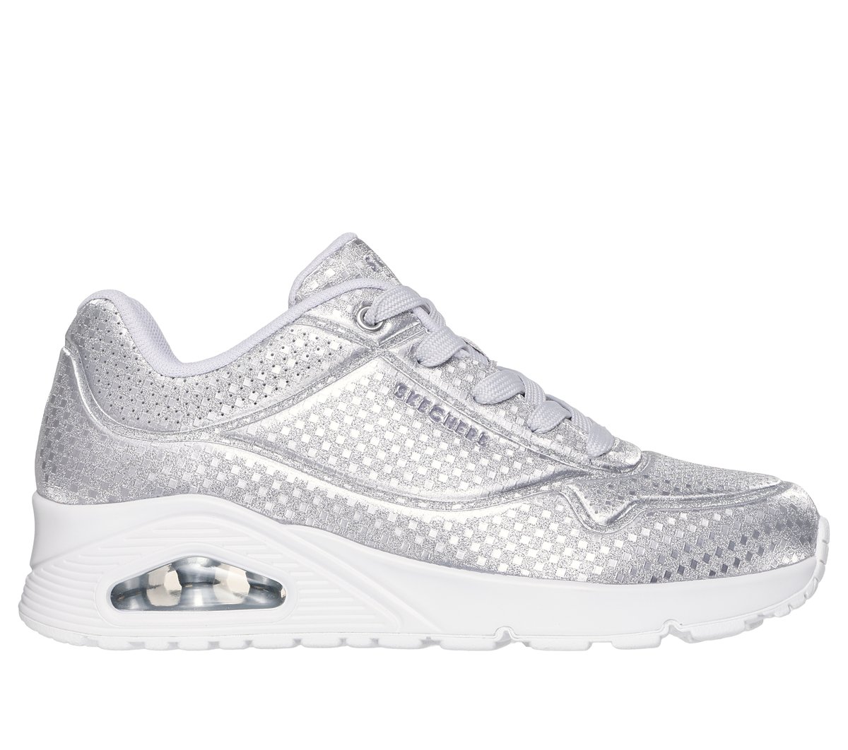Skechers UNO - Disco Nite en Plata, talla 40, Vegan