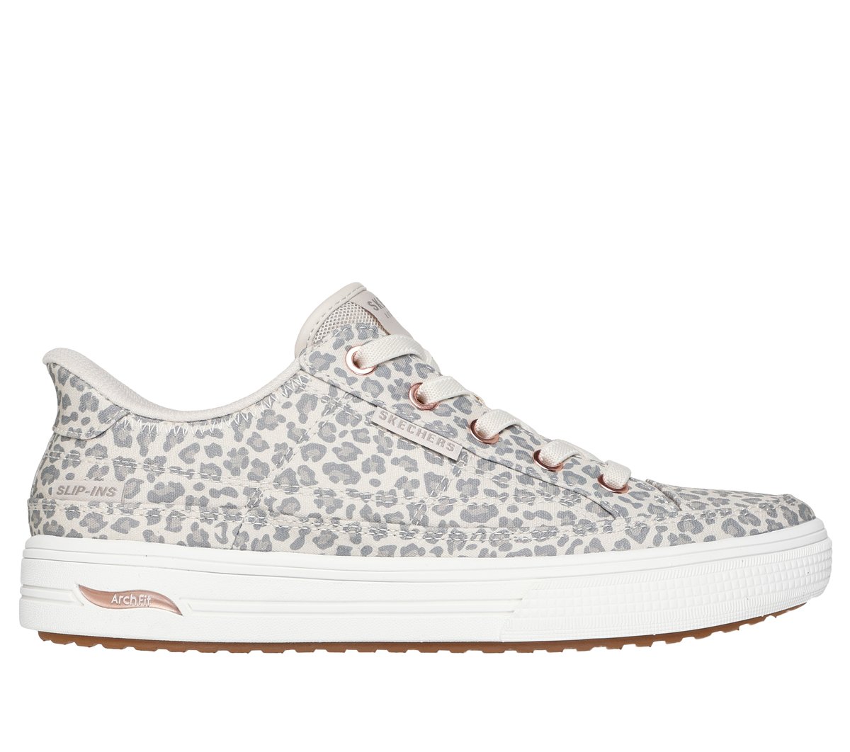 Skechers Slip-ins: Arch Fit Arcade - Wild Nite en Leopard, talla 35, Vegan