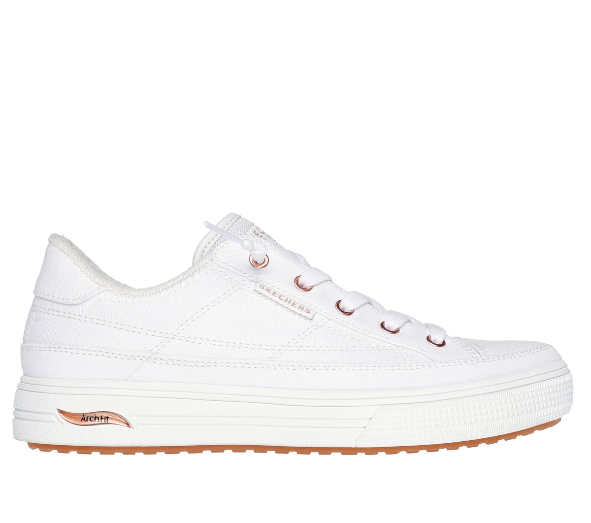 Skechers Arch Fit Arcade - Meet Ya There en Blanca, talla 35.5, Vegan
