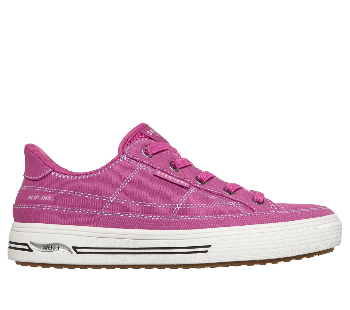 Skechers Slip-ins: Arch Fit Arcade - See Ya There en Rosa Caliente, talla 36, Vegan