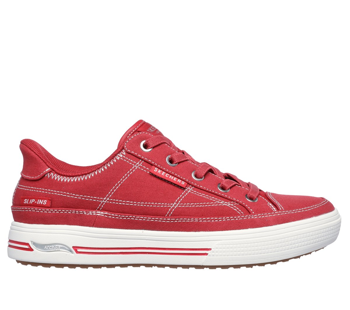 Skechers Slip-ins: Arch Fit Arcade - See Ya There en Rojo, talla 40, Vegan
