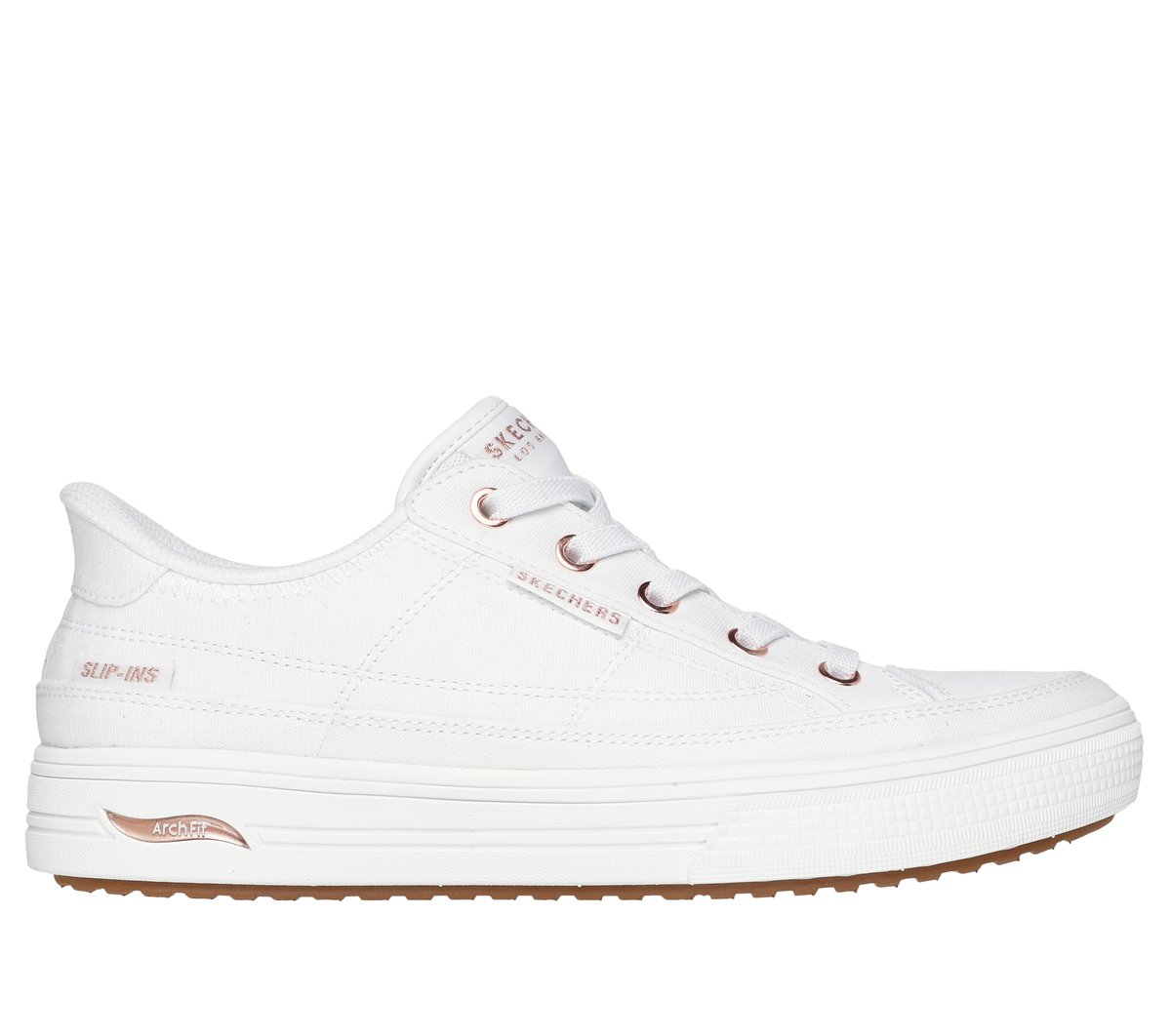 Skechers Slip-ins: Arch Fit Arcade - See Ya There en Blanca, talla 41, Vegan
