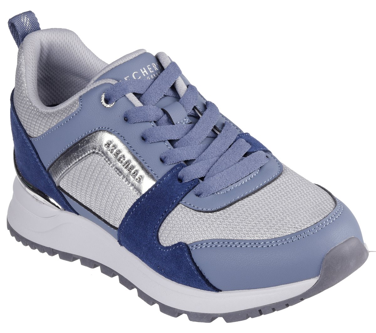 Skechers Runway - Posh Gal Chaussures Moyen Width en Bleu Marine/Argent