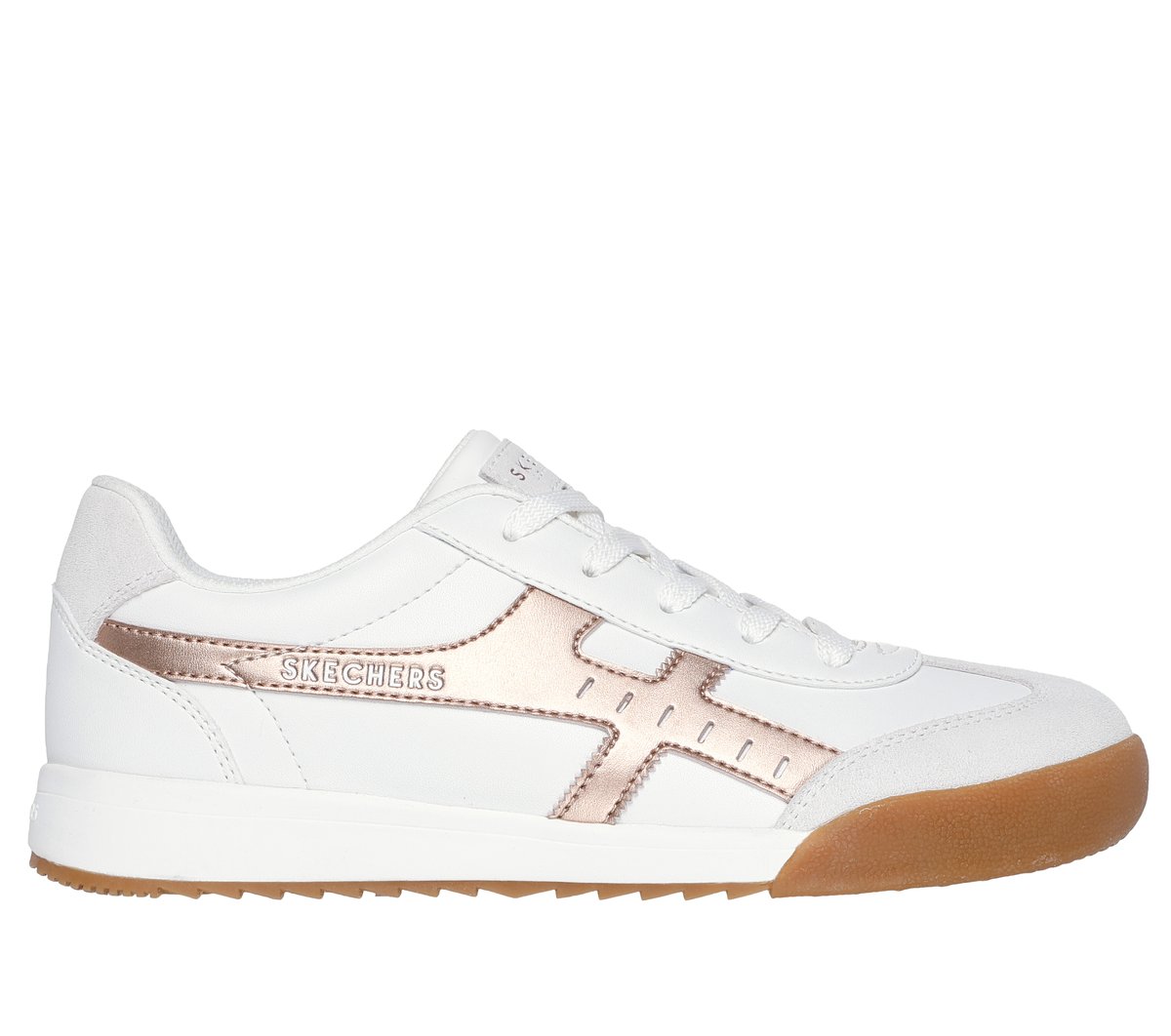 Skechers Zinger - Metallic Roads Sneaker in Weiss/ Rosé, Größe 39
