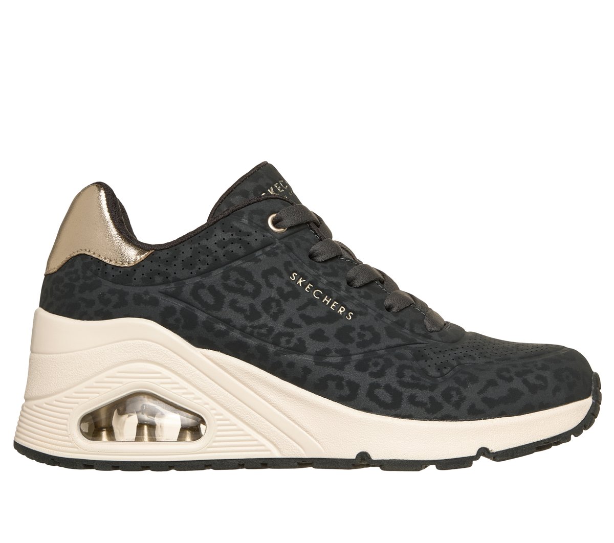 Skechers UNO Wedge - Safari Daze en Negro, talla 38, Vegan