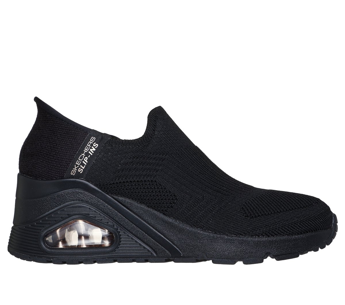 Skechers Slip-ins: Uno Wedge - Kickin' Knit en Negro, talla 35.5, Vegan