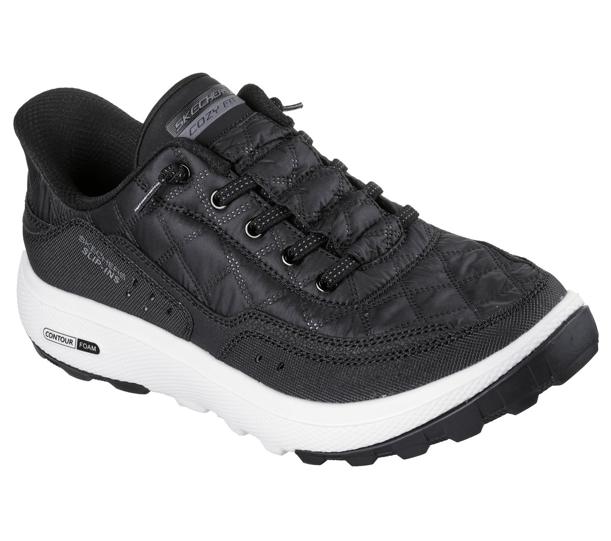 Skechers Slip-ins Relaxed Fit: Urban Explore - Cozy Fit Chaussures Moyen Width en Noir/Blanc, Lavable en machine