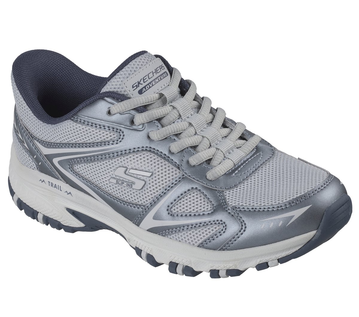 Skechers Slip-ins: Hillcrest -Hampton Chaussures Moyen Width en Gris Clair, Vegan