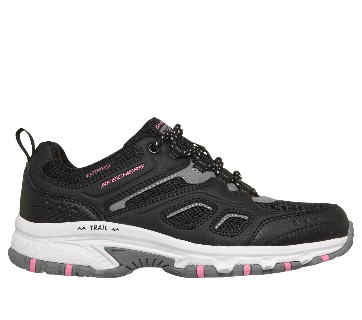 Skechers Hillcrest Waterproof - Winnisquam Marine en Negro/Rosa, talla 37, Vegan