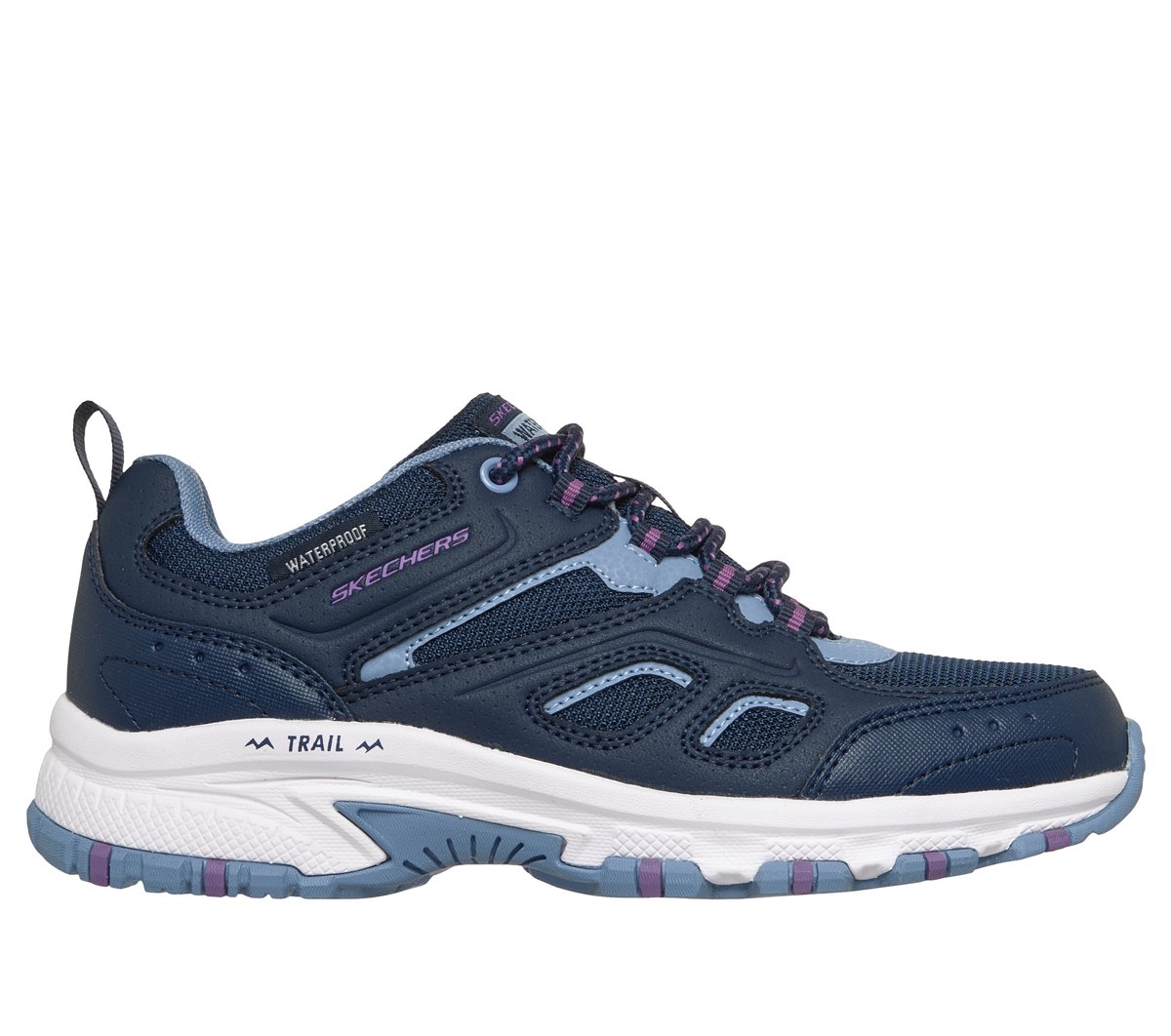 Skechers Hillcrest Waterproof - Winnisquam Marine en Navy/Morado, talla 37, Vegan