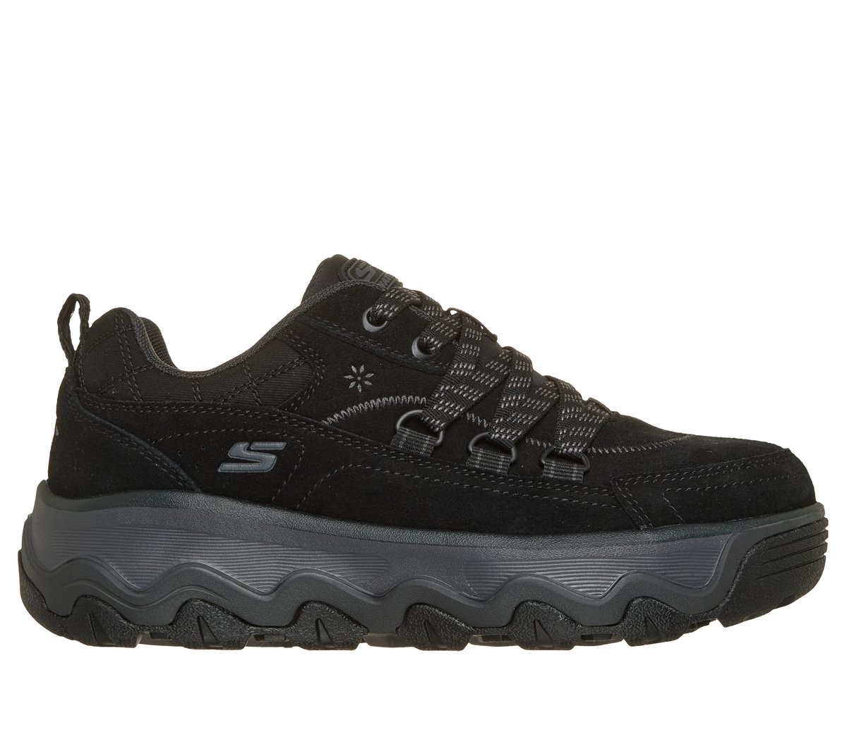 Skechers Skechers Women's Teria Jara - Faraglioni Sneaker in Black/Charcoal, Size 4.5 | Leather/Textile