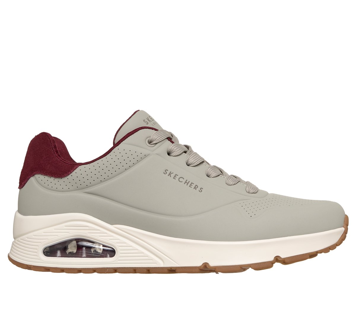 Skechers UNO - Suited On Air en Taupe/Burgundy, talla 39.5