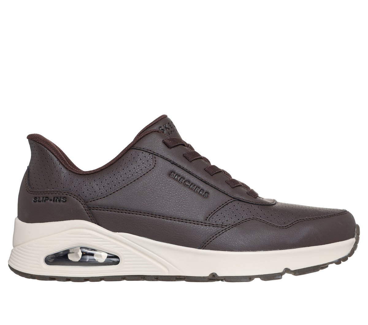 Skechers Slip-ins: UNO - Banksia Luxe en Chocolate, talla 44