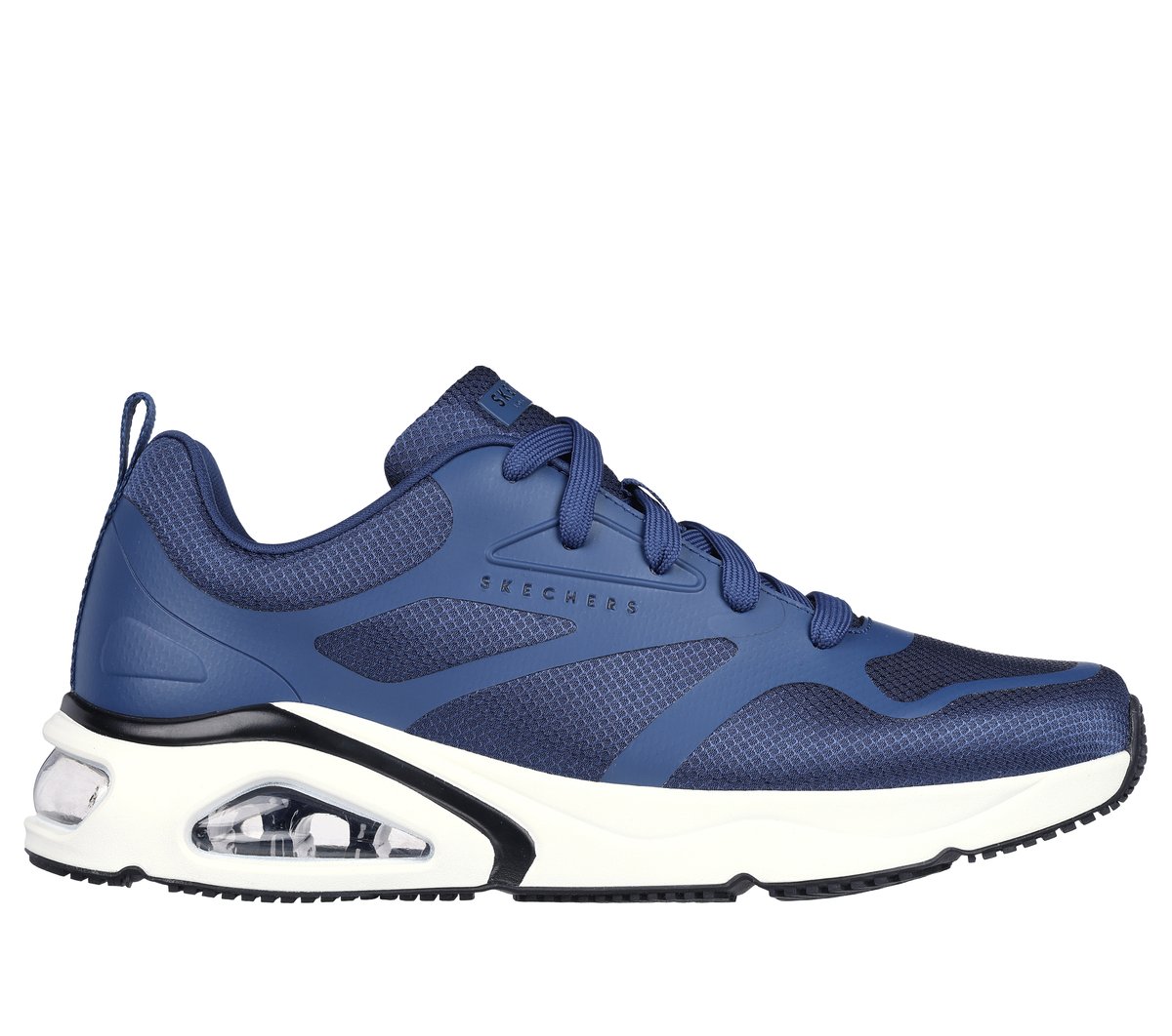 Skechers Men's Tres-Air UNO - Revolution-Airy Sneaker in Navy Blue, Size 13 | Synthetic/Textile-image-196989718750