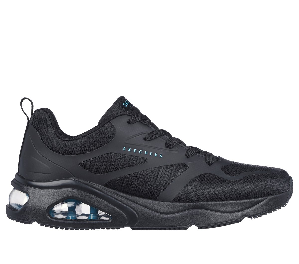 Skechers Men's Tres-Air UNO - Modern Aff-Air Sneaker in Black, Size 8 | Synthetic/Textile-image-196989114422