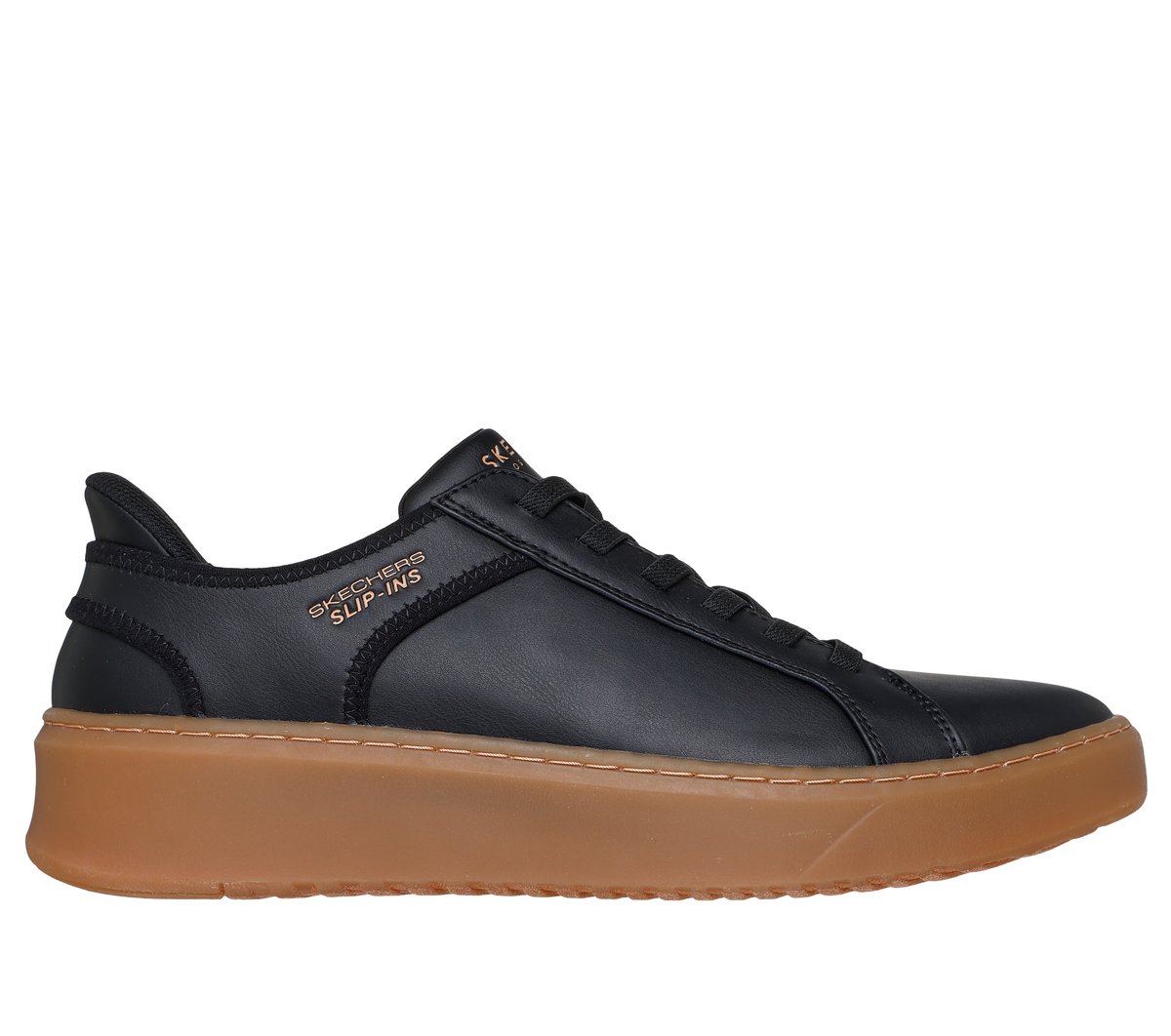 Skechers Slip-ins: Court Break - Double Vented en Negro/Natural, talla 41.5