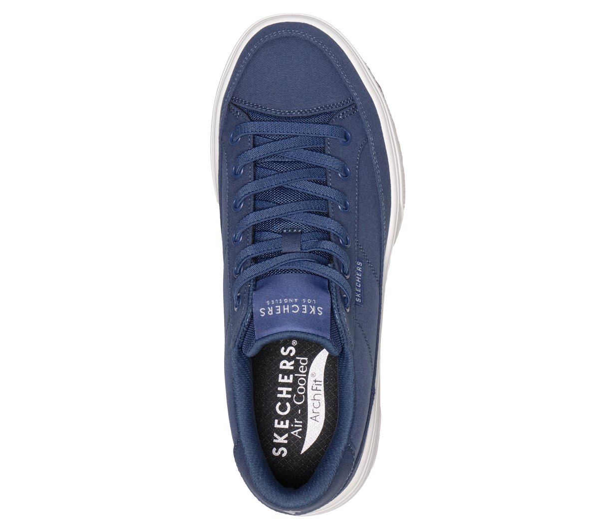 Skechers Arch Fit Arcade - Meet Ya There Chaussures Moyen Width en Bleu Marine, Vegan, Lavable en machine
