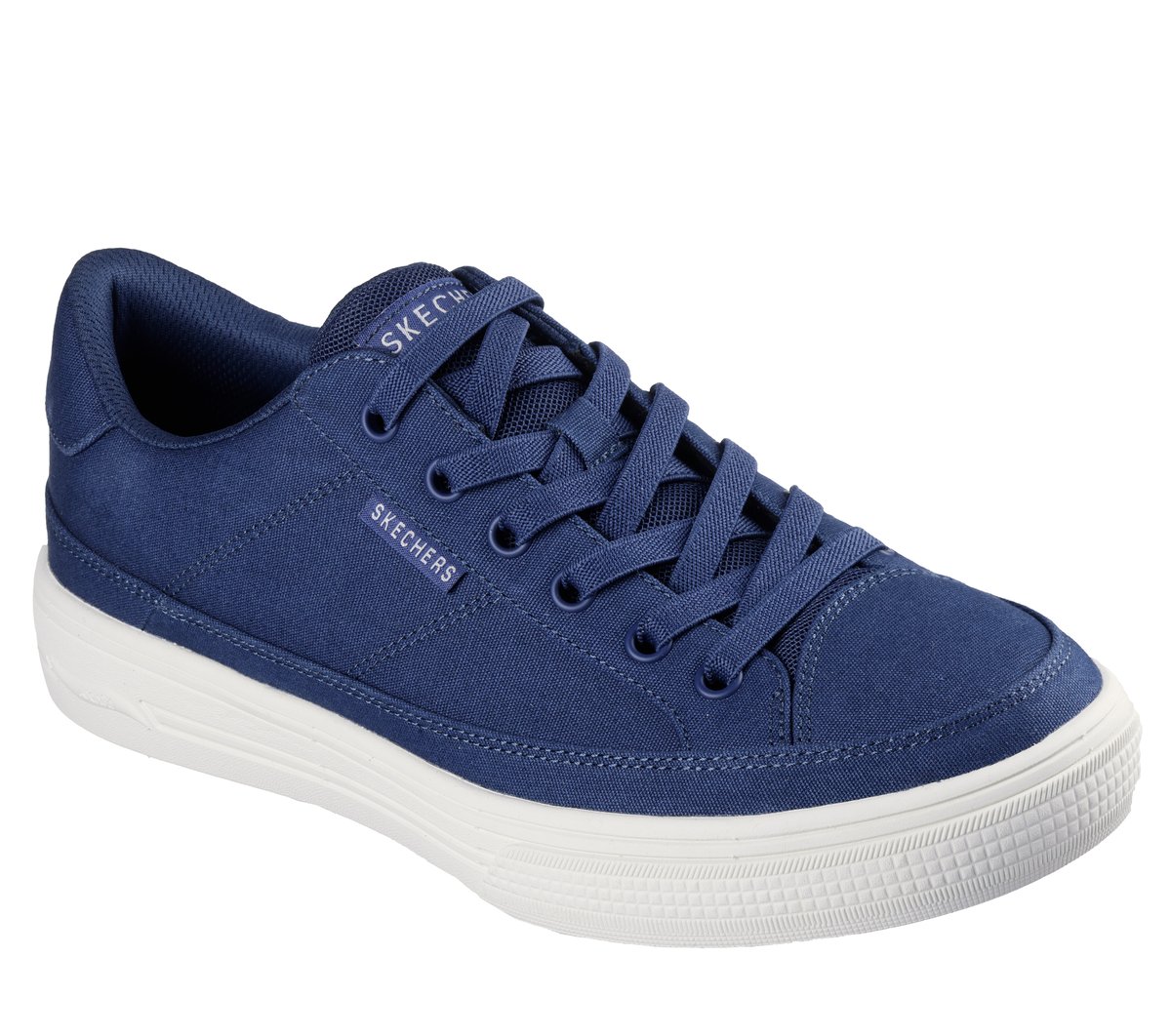 Skechers Arch Fit Arcade - Meet Ya There Chaussures Moyen Width en Bleu Marine, Vegan, Lavable en machine