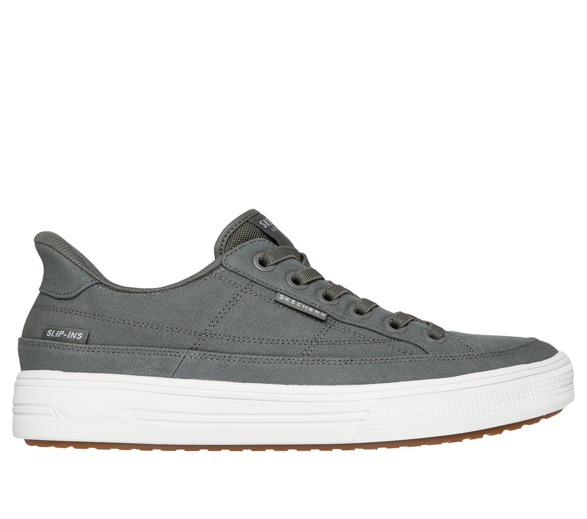 Skechers Men's Slip-ins: Arch Fit Arcade - See Ya There Sneaker | Size 9.5 | Olive | Vegan | Machine Washable