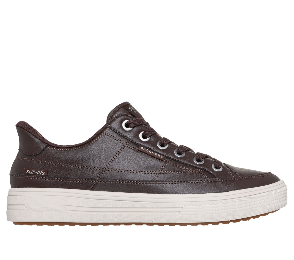 Skechers Muži Slip-ins: Arch Fit Arcade - Catch Ya There Shoes v Čokoláda, Velikost 39, Pratelné v pračce