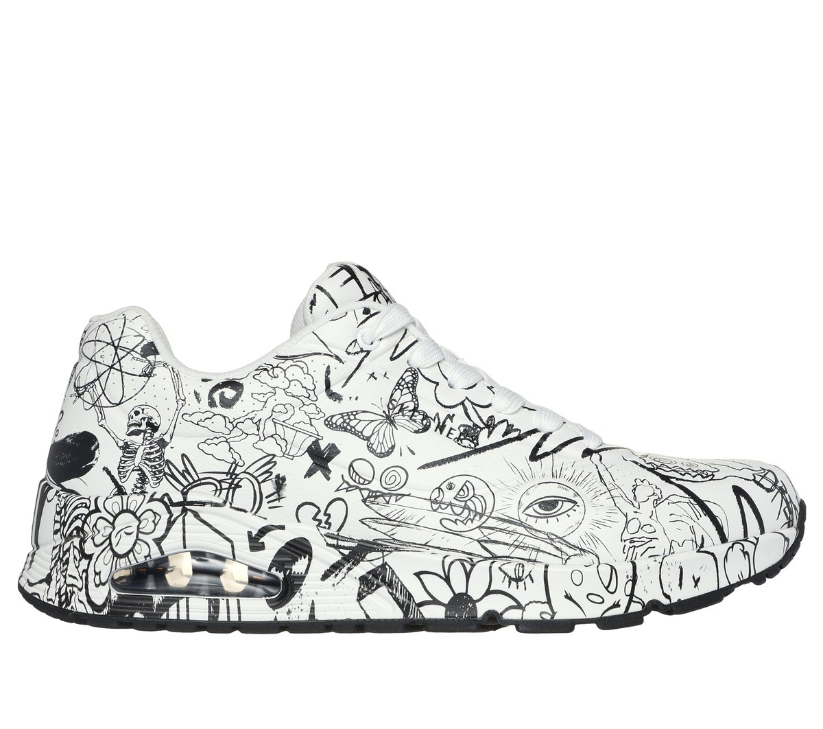 Skechers Vexx: Uno - Process Sketch en Blanco/Negro, talla 44