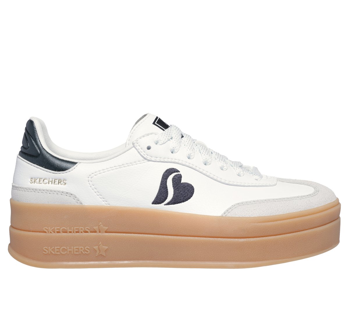 Skechers Academy HI - Stacked Hearts en Blanco/Negro, talla 37