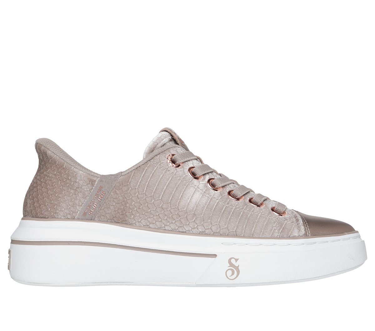 Skechers Slip-ins Snoop Dogg: Snoop One - Velvet Snoop en Taupe, talla 38