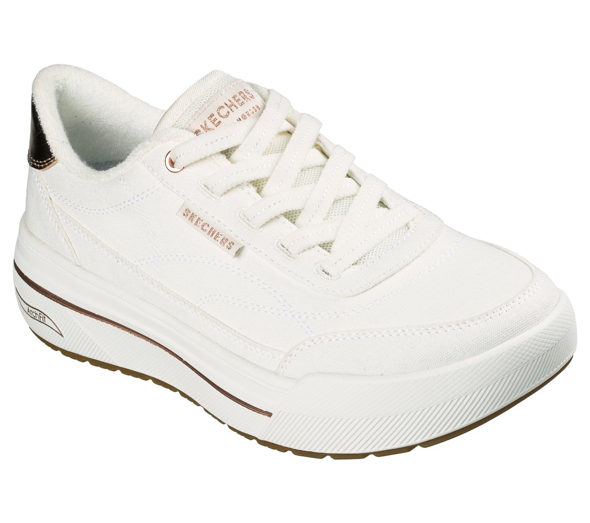 Skechers Arch Fit Arcade HI - Moving Along Chaussures Moyen Width en Blanc, Vegan, Lavable en machine