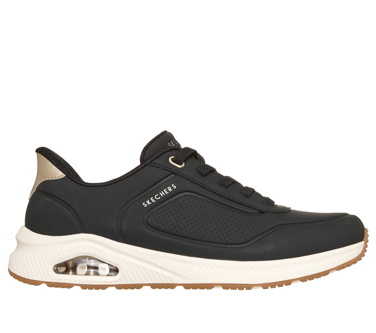 Skechers Slip-ins Relaxed Fit: Arch Fit UNO - Relaxing On Air en Negro, talla 36