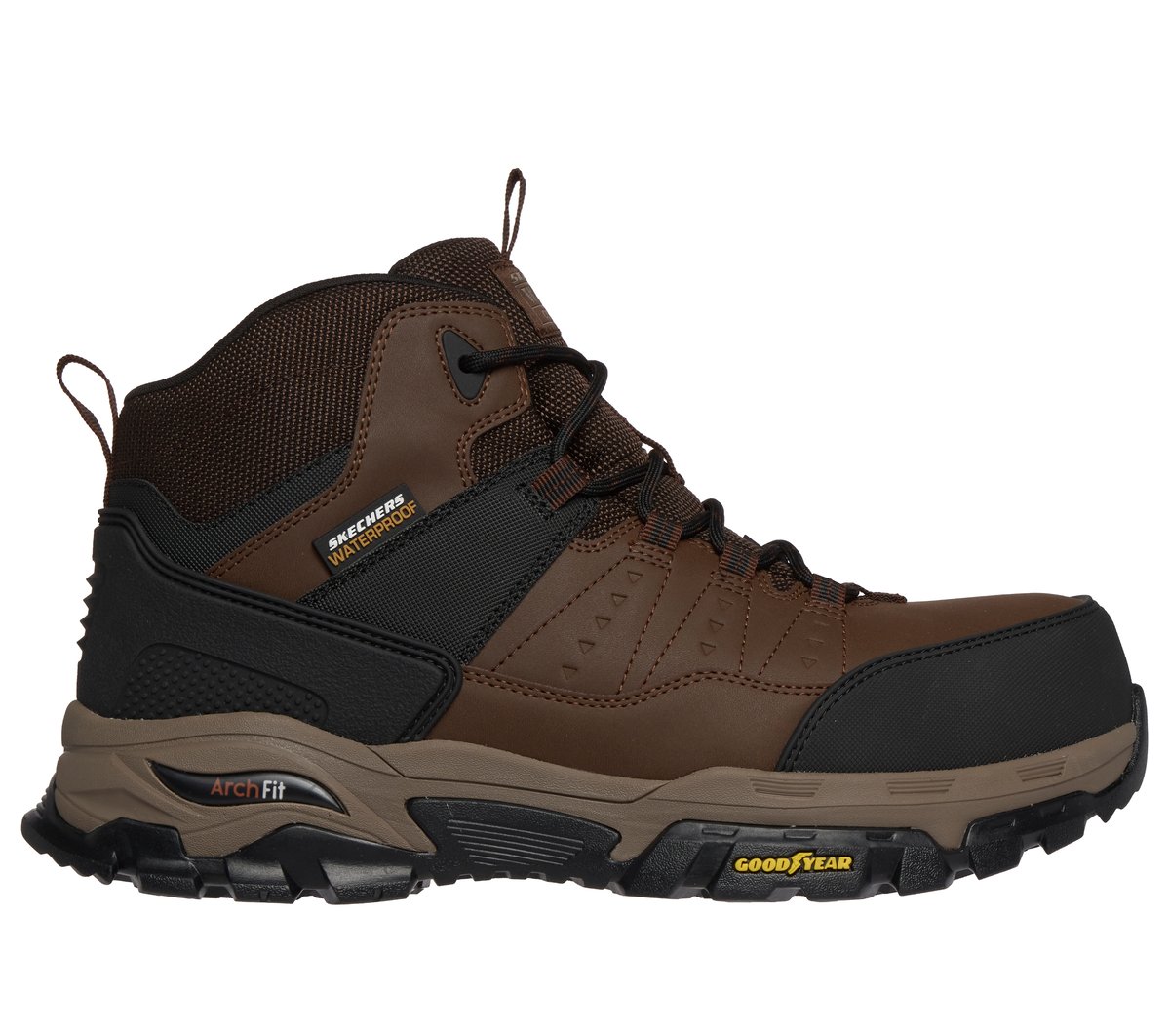 Work Waterproof: Arch Fit Tarver CT — BROWN / BLACK