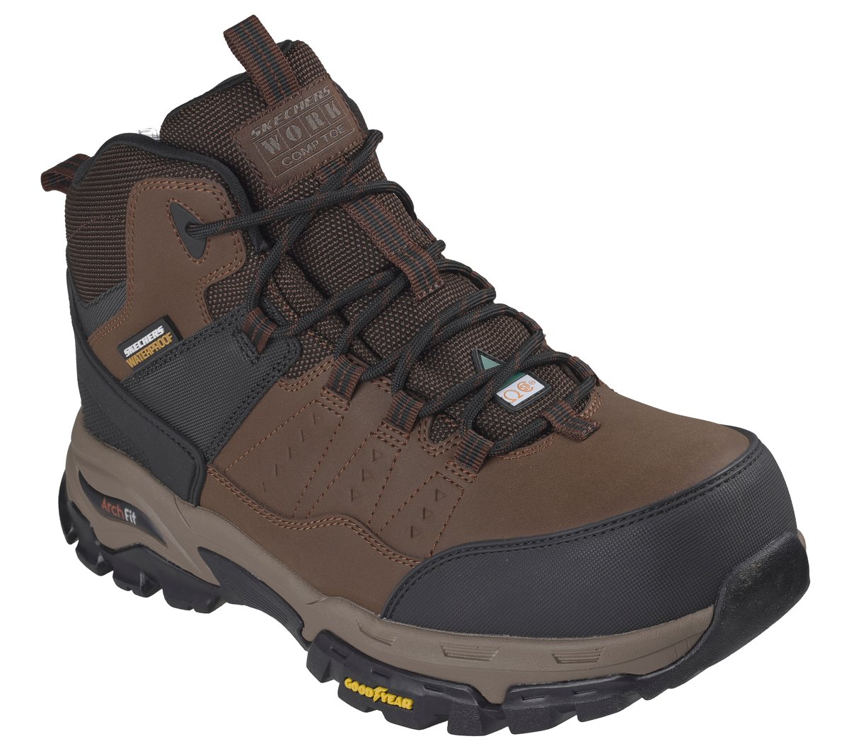 Work Waterproof: Arch Fit Tarver CT — BROWN / BLACK
