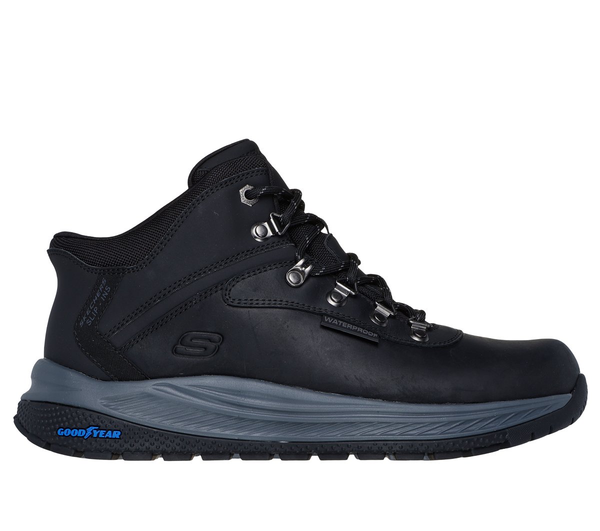 Skechers Slip-ins Waterproof Relaxed Fit: Meroe - Pikeman en Negro, talla 42.5