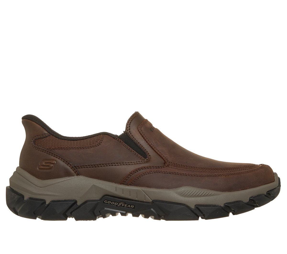 Skechers Skechers Men's Slip-ins Relaxed Fit: Santoro - Archaic Sneaker in Brown, Size 8 | Leather/Synthetic/Textile