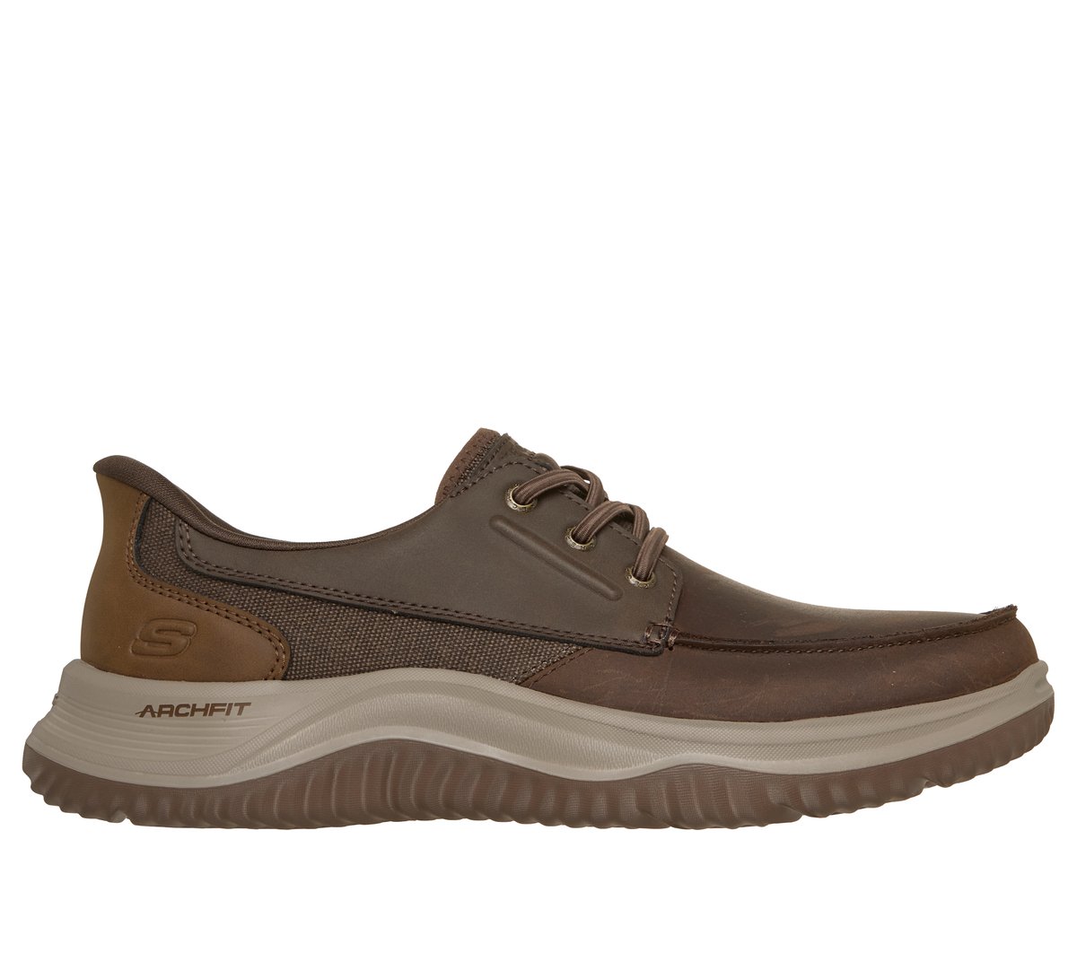 Skechers Skechers Men's Slip-ins: Arch Fit Enzo - Brink Sneaker in Cocoa, Size 8 | Leather/Synthetic/Textile