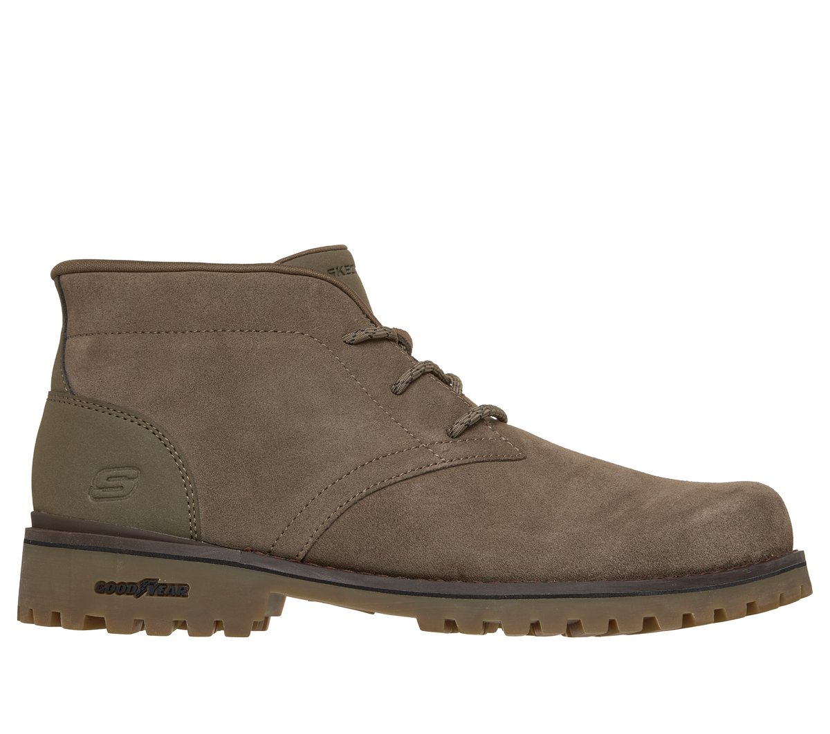 Skechers Skechers Men's Slip-ins Relaxed Fit: Quintero - Damien Boots in Dark Taupe, Size 8 | Leather/Synthetic