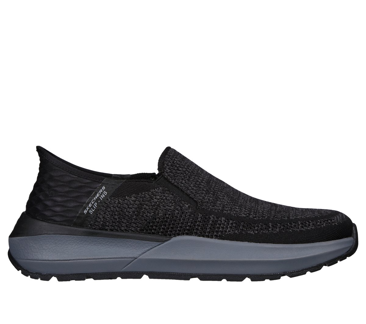 Skechers Men's Slip-Ins: Neville - Rovelo Sneaker In Black, Size 9.5 | Textile/Synthetic, Vegan, Machine Washable